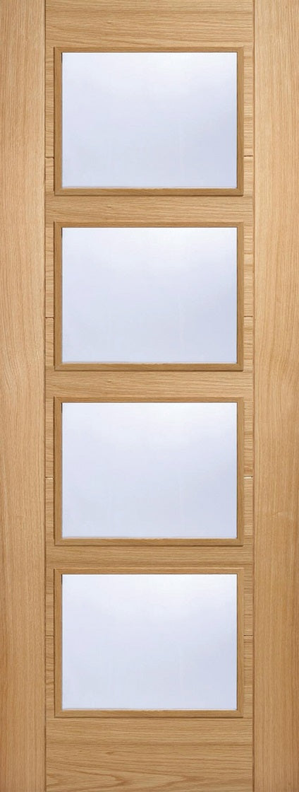 Malton Oak Fire Door With Clear Glass