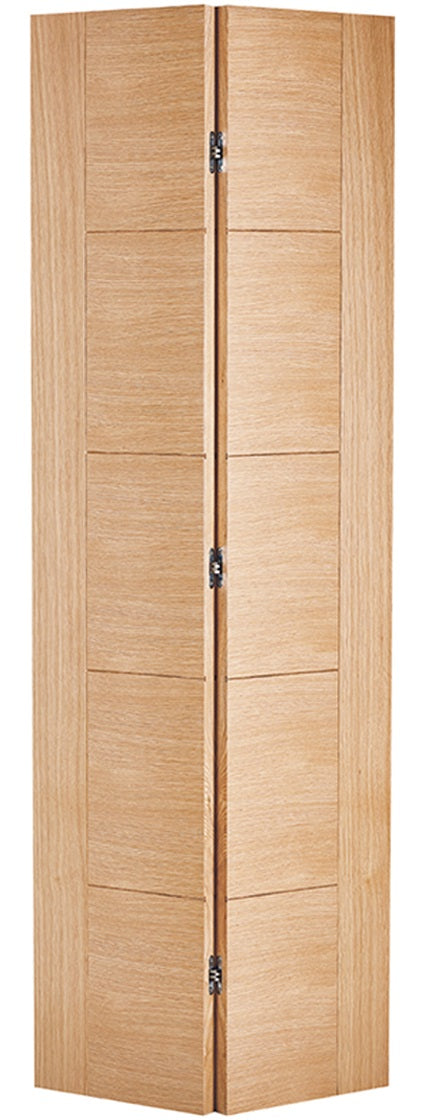 Shaker Bi Fold Oak With Clear Glass