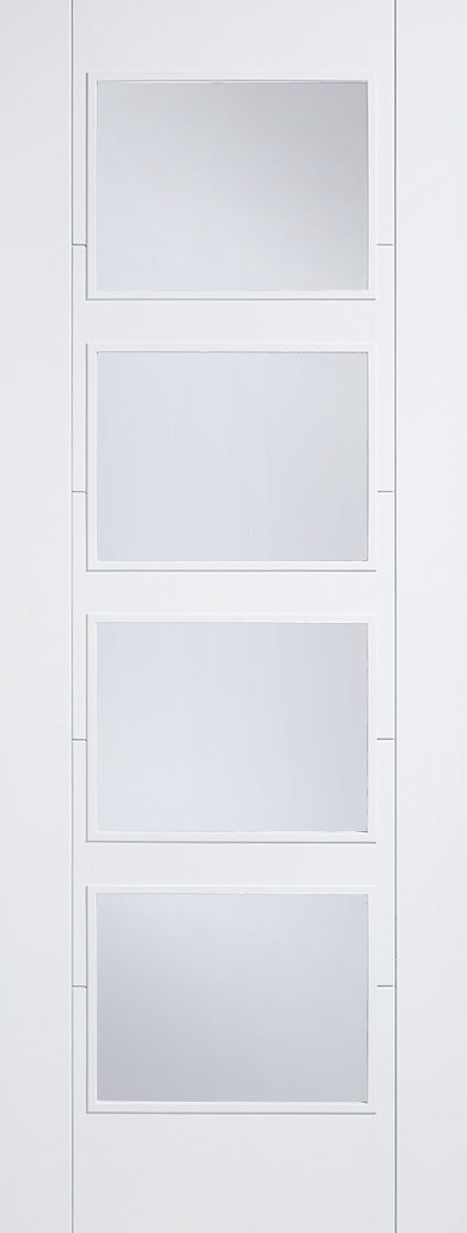 Pattern 10 White Primed internal door, with Clear Glass X