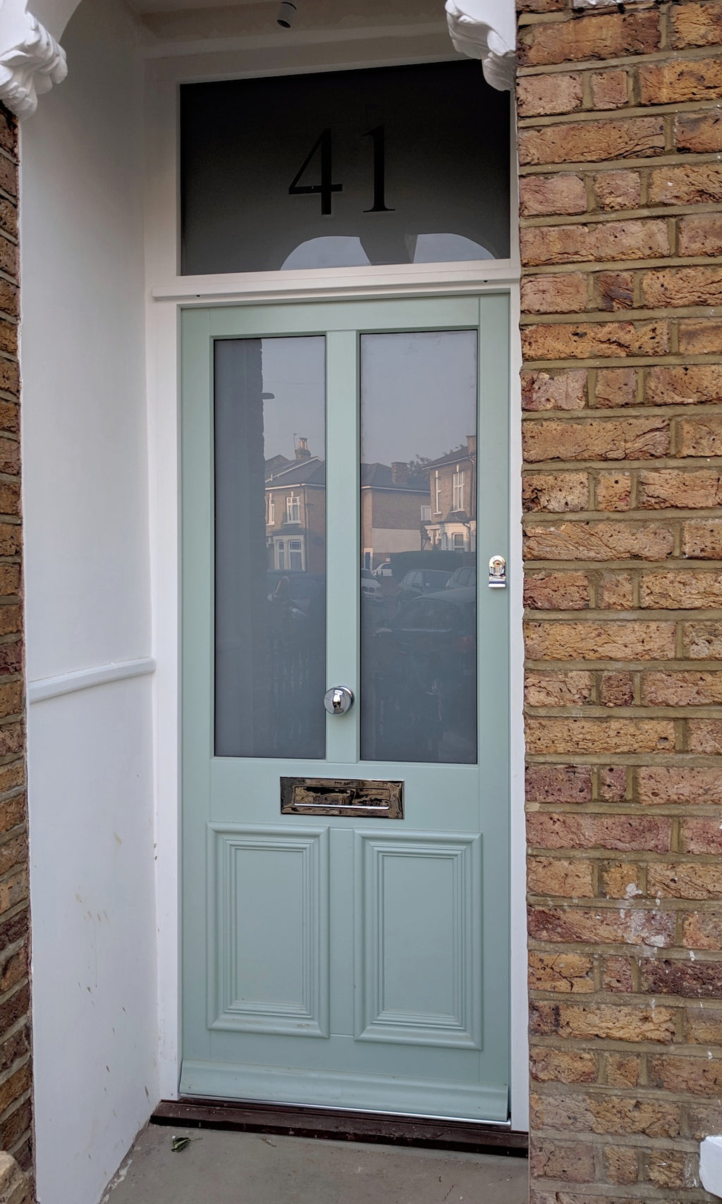 Bespoke Victorian external glazed timber door and fanlight