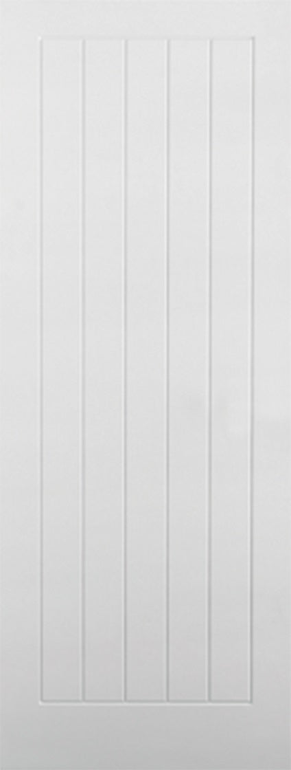 Vertical 5 Panel Textured White Moulded fd30 internal  Fire Door