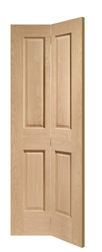 Malton Bi Fold Oak With Clear Bevelled Glass