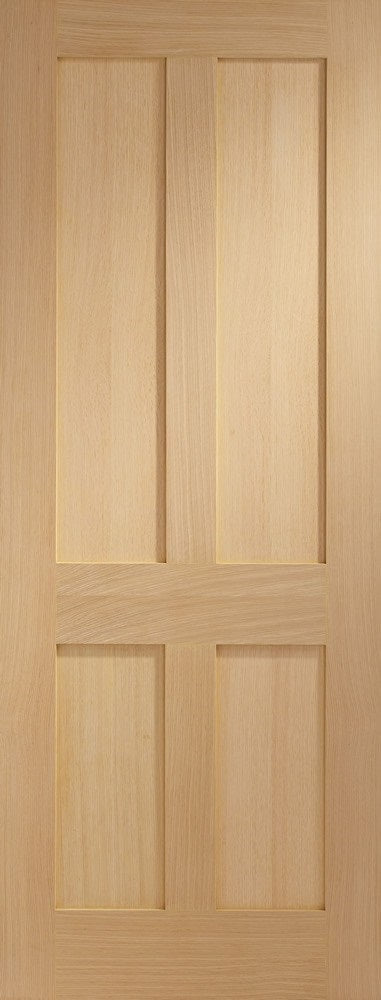 Shaker 4 Light Oak Fire Door With Obscure Glass X